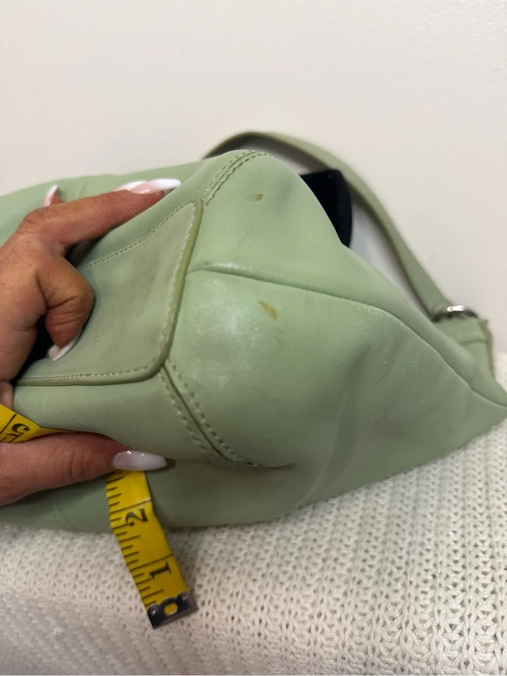 Coach Y2K Sage Green Leather Shoulder Bag F13764